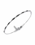 14K White Gold Bracelet With 0.63 Carat Black Diamonds