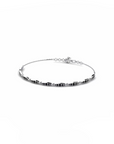 14K White Gold Bracelet With 0.63 Carat Black Diamonds