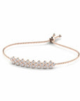 14K Rose Gold Bracelet With 0.75 Carat White Diamonds