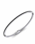 14K White Gold Tennis Bracelet With 1.35 Carat Black Diamonds