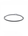 14K White Gold Tennis Bracelet With 1.35 Carat Black Diamonds