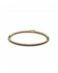 14K Yellow Gold Tennis Bracelet With 1.35 Carat Black Diamonds