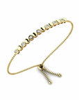 14K Yellow Gold Bracelet With 0.21 Carat White Diamonds