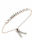 14K Rose Gold Bracelet With 0.21 Carat White Diamonds