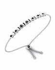 14K White Gold Bracelet With 0.21 Carat Black Diamonds