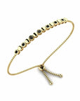 14K Yellow Gold Bracelet With 0.21 Carat Black Diamonds