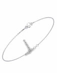 14K White Gold Bracelet With 0.06 Carat Stone and 0.40 Carat Cultured Pearl