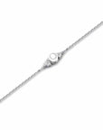 14K White Gold Bracelet With 0.06 Carat Stone and 0.40 Carat Cultured Pearl