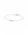 14K White Gold Bracelet With 0.06 Carat Stone and 0.40 Carat Cultured Pearl