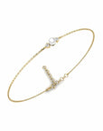 14K Yellow Gold Bracelet With 0.06 Carat Stone and 0.40 Carat Cultured Pearl