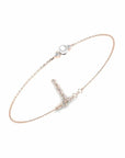 14K Rose Gold Bracelet With 0.06 Carat Stone and 0.40 Carat Cultured Pearl