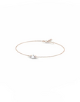 14K Rose Gold Bracelet With 0.06 Carat Stone and 0.40 Carat Cultured Pearl