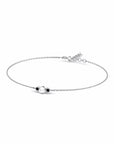 14K White Gold Bracelet With 0.06 Carat Stone and 0.40 Carat Cultured Pearl