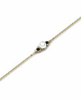 14K Yellow Gold Bracelet With 0.06 Carat Stone and 0.40 Carat Cultured Pearl