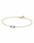 14K Yellow Gold Bracelet With 0.06 Carat Stone and 0.40 Carat Cultured Pearl