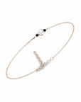 14K Rose Gold Bracelet With 0.06 Carat Stone and 0.40 Carat Cultured Pearl