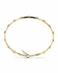 14K Yellow Gold Bracelet With 0.45 Carat White Diamonds