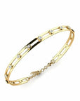 14K Yellow Gold Bracelet With 0.45 Carat White Diamonds