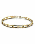 14K Yellow Gold Bracelet With 0.45 Carat Black Diamonds