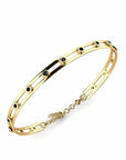 14K Yellow Gold Bracelet With 0.45 Carat Black Diamonds