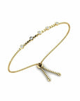 14K Yellow Gold Bracelet With 0.15 Carat White Diamonds