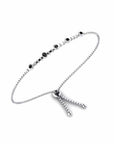 14K White Gold Bracelet With 0.15 Carat Black Diamonds