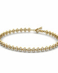 14K Yellow Gold Tennis Bracelet With 1.05 Carat White Diamonds