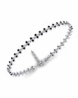 14K White Gold Tennis Bracelet With 1.05 Carat Black Diamonds