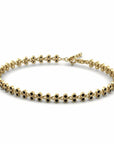 14K Yellow Gold Tennis Bracelet With 1.05 Carat Black Diamonds