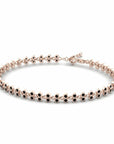 14K Rose Gold Tennis Bracelet With 1.05 Carat Black Diamonds