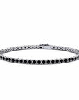 14K White Gold Tennis Bracelet With 3.64 Carat Black Diamonds