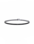 14K White Gold Tennis Bracelet With 3.64 Carat Black Diamonds