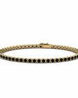 14K Yellow Gold Tennis Bracelet With 3.64 Carat Black Diamonds