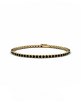 14K Yellow Gold Tennis Bracelet With 3.64 Carat Black Diamonds