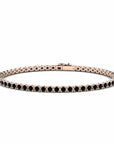 14K Rose Gold Tennis Bracelet With 3.64 Carat Black Diamonds