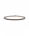 14K Rose Gold Tennis Bracelet With 3.64 Carat Black Diamonds