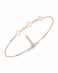 14K Rose Gold Bracelet With 0.06 Carat Stone