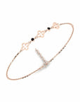 14K Rose Gold Bracelet With 0.06 Carat Stone