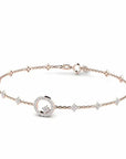 14K Rose Gold Bracelet With 0.53 Carat White Diamonds