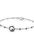 14K White Gold Bracelet With 0.53 Carat Black Diamonds