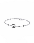 14K White Gold Bracelet With 0.53 Carat Black Diamonds