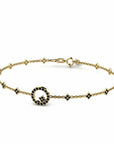 14K Yellow Gold Bracelet With 0.53 Carat Black Diamonds