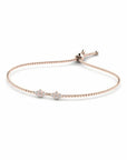 14K Rose Gold Bracelet With 0.12 Carat White Diamonds