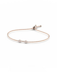 14K Rose Gold Bracelet With 0.12 Carat White Diamonds