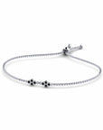 14K White Gold Bracelet With 0.12 Carat Black Diamonds