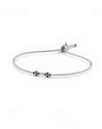 14K White Gold Bracelet With 0.12 Carat Black Diamonds