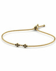 14K Yellow Gold Bracelet With 0.12 Carat Black Diamonds