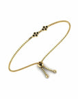 14K Yellow Gold Bracelet With 0.12 Carat Black Diamonds