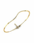 14K Yellow Gold Bracelet With 0.19 Carat White Diamonds