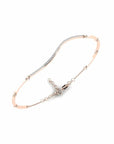 14K Rose Gold Bracelet With 0.19 Carat White Diamonds